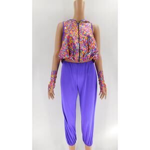 Pre-Owned Costume Dansco   Large Adult Colorful Purple  Jazz Hip Hop Tap